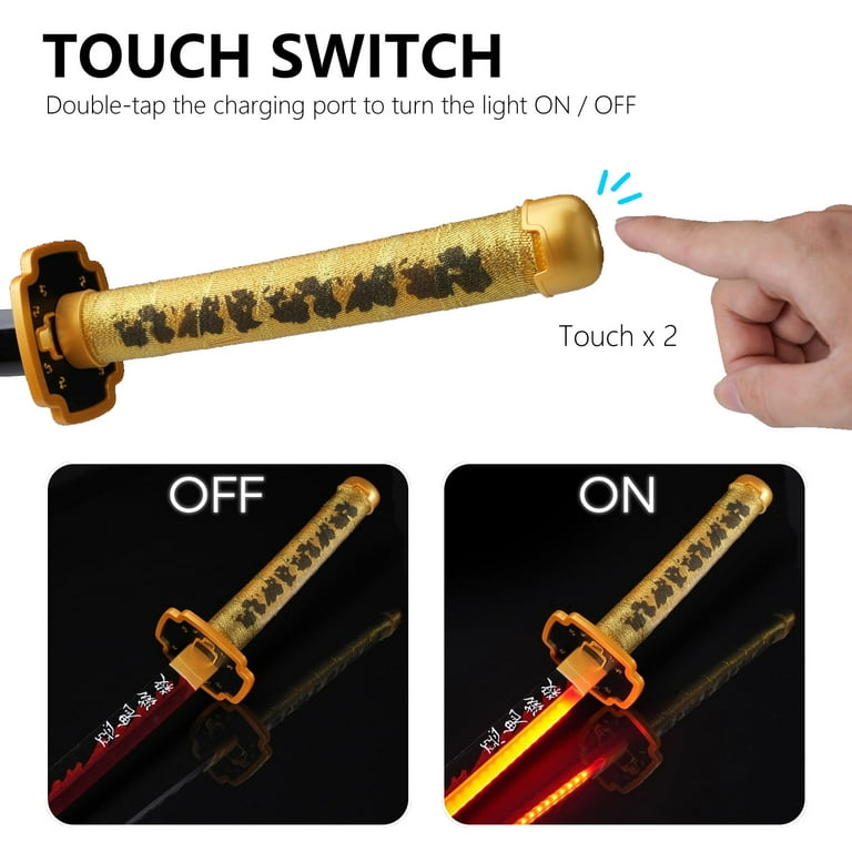 yoriyori 41 inches Plastic LED Light Demon Slayer Sword Tsugikuni
