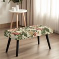 thumbnail image 4 of Whosucclay Rose Floral Butterfly Print Stretch Dining Bench Cover Wear Resistant Dining Chair Slipcovers for Living Room, Bedroom, Kitchen Removable Bench Seat Cushion Covers Seat Protector, 4 of 7