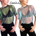 thumbnail image 4 of SAYOO Camiseta de malla sexy femenina, camiseta transparente de manga corta SAYOO moda, 4 of 7