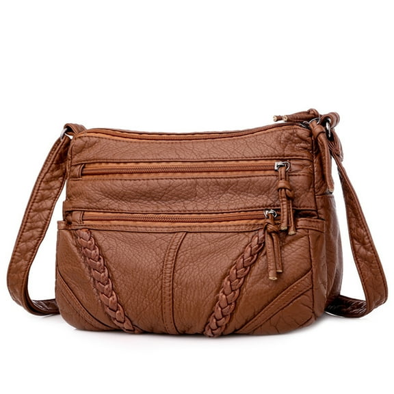 Women's Soft Leather Shoulder Bag Vintage Crossbody Bags Large Capacity Handbags
