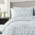 thumbnail image 2 of Deena Blue 3-Piece Soft Matelasse Jacquard Cotton Blend Quilt Set - Full/Queen, 2 of 5