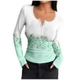 thumbnail image 2 of Craaazy Button Down Shirts For Women Ribbed Long Sleeve Casual Fashion Printed Blouse Gifts, 2 of 6