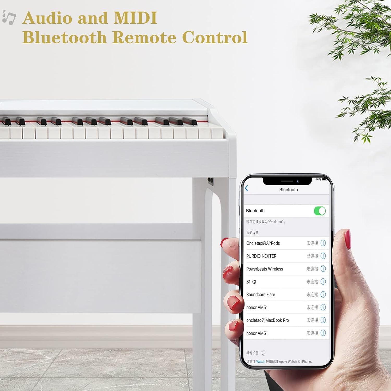 GLARRY Digital Piano 88-Key Home Full Weighted Hammer Heavy Action Digital Piano for All Experience Levels, Beginer, Portable Electric Keyboards Piano, Triple Pedals (Black)