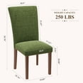thumbnail image 6 of EOP Modern Upholstered Dining Chairs Set of 6, Tufted Parsons Dining Room Chair with Nailhead Trim, Armless Kitchen Side Chair with Wood Legs, Green, 6 of 8