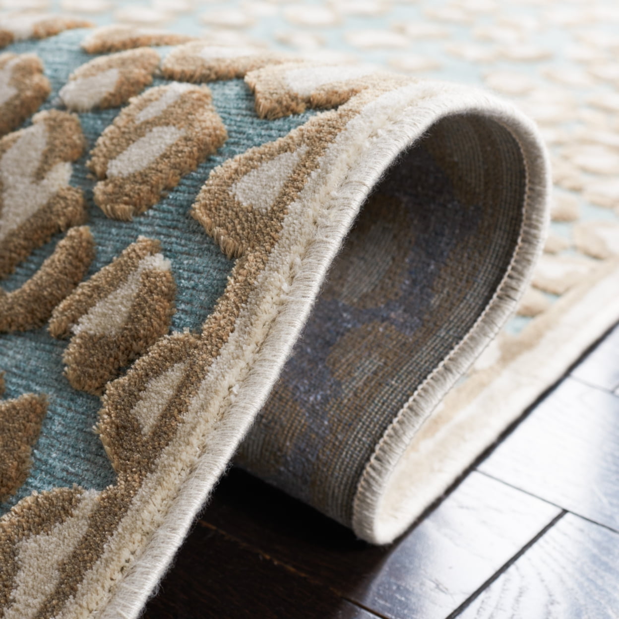 SAFAVIEH Paradise Ronnie Spotted Area Rug, Stone/Aqua, 8' x 11'2"