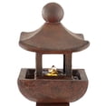 thumbnail image 4 of Pagoda 31" High Large Zen Japanese Indoor Outdoor Decor Rust Stone Floor Fountain with Light LED Outside, 4 of 13