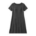 thumbnail image 6 of ClodeEU Women's Round Neck Short Sleeve Side Slit Midi Dress,Solid Color Casual Summer Dress Black,Women's Plus XXL, 6 of 6