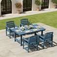 thumbnail image 3 of KINGYES 5 Piece Patio Dining Set for 4, HDPE Outdoor Table and Chairs Set with Umbrella Hole, Navy, 3 of 9