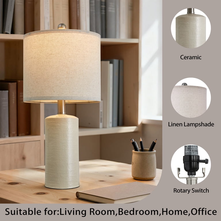Oneach 20.25" Ceramic Bedside Table Lamps, Set of 2 photo 2