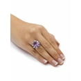 thumbnail image 3 of PalmBeach Jewelry 6.70 TCW Oval Cut Genuine Purple Amethyst and White Topaz Sterling Silver Flower Ring, 3 of 5