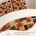 thumbnail image 6 of Davulos Bedspreads for Queen Size Bed,3 Pieces Fall Maple Leaf Pattern Quilt Set,Reversible Rustic Plaid Patch Autumn Coverlet Bedding Set for Bedroom Decor, 6 of 9