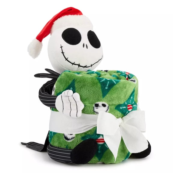 Disney's The Nightmare Before Christmas Jack Skellington Santa Holiday Pillow Buddy & Throw Blanket Set, 50" x 60"