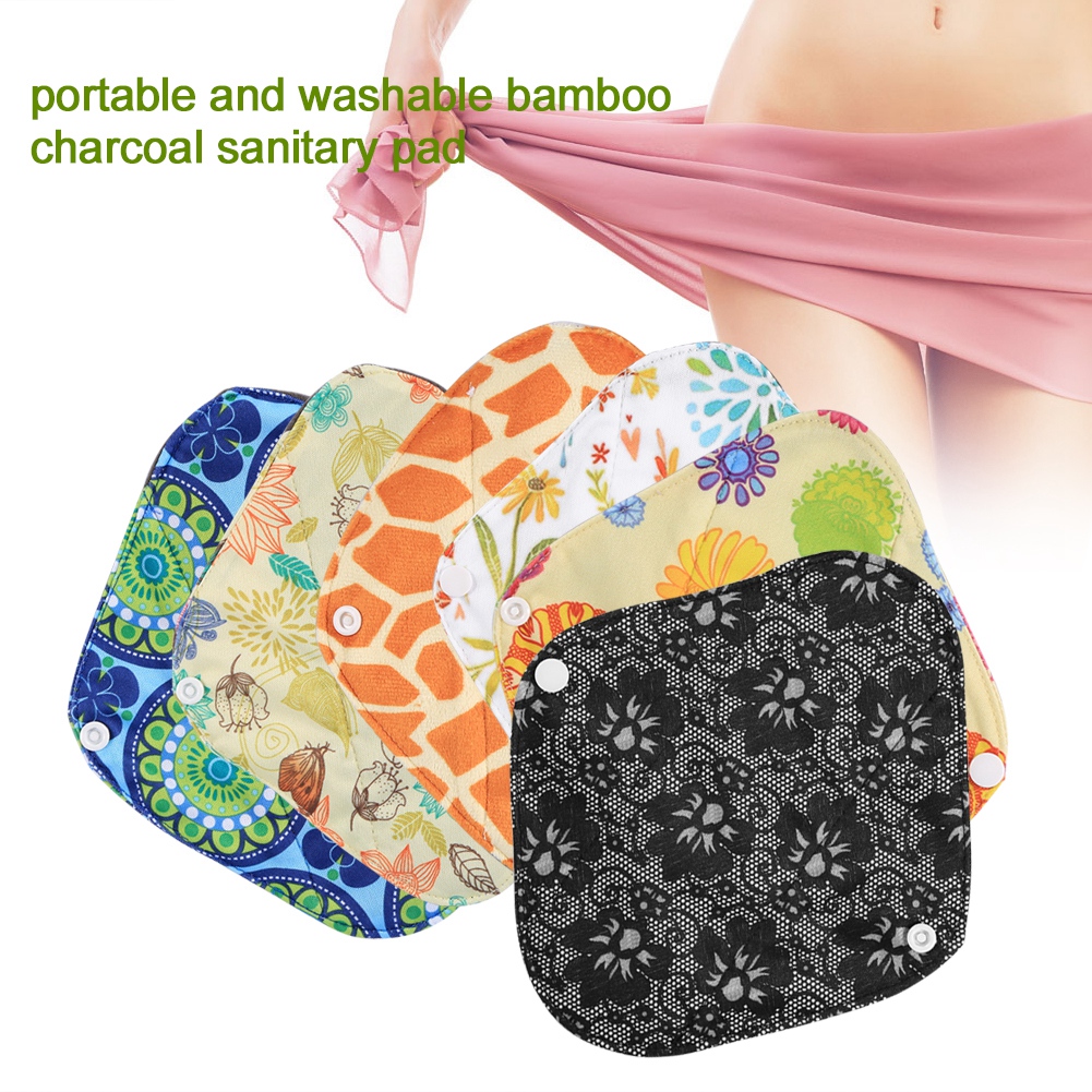 Mgaxyff 1PC Washable Wet Bag Pouch + 6PCS Reusable Cloth Sanitary