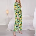 thumbnail image 3 of Salouo Avocado Pattern Women's Pajamas Set Long Sleeve Button Down Sleepwear Soft Pj Lounge Sets for women 2 Piece Pjs Set with Long Pants-Large, 3 of 7