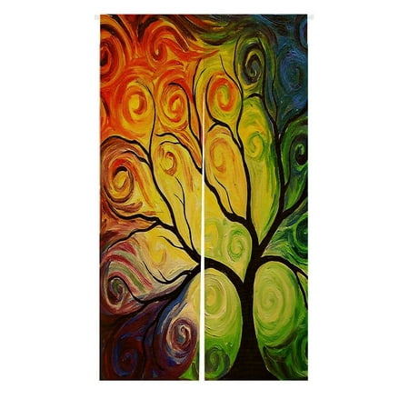 Gckg Colorful Art Tree Doorway Curtain Japanese Noren Curtains