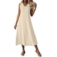 thumbnail image 5 of Horkkom Maxi Dresses for Women Sleeveless Linen Summer Dresses Beach Casual Long Dresses with Pockets, S-2XL, 5 of 9