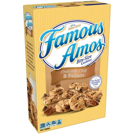 Famous Amos Bite Size Chocolate Chip & Pecans Cookies, 12.4 Oz., 12 (Best Chocolate Chip Pecan Cookies)
