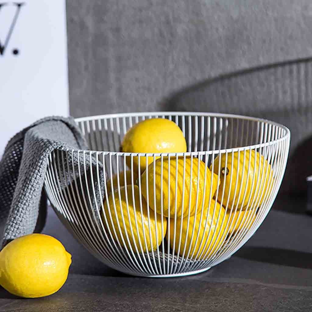 Metal Wire Fruit Vegetable Snack Tray Bowl Basket Kitchen Storage Rack Holderr