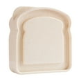 thumbnail image 2 of Taotanxi Sandwich Containers Sandwich Box with Lid Food Storage Container for Lunch, Dishwasher and Microwave Safe,lastic Toast Shape Sandwich Holder,Beige, 2 of 11
