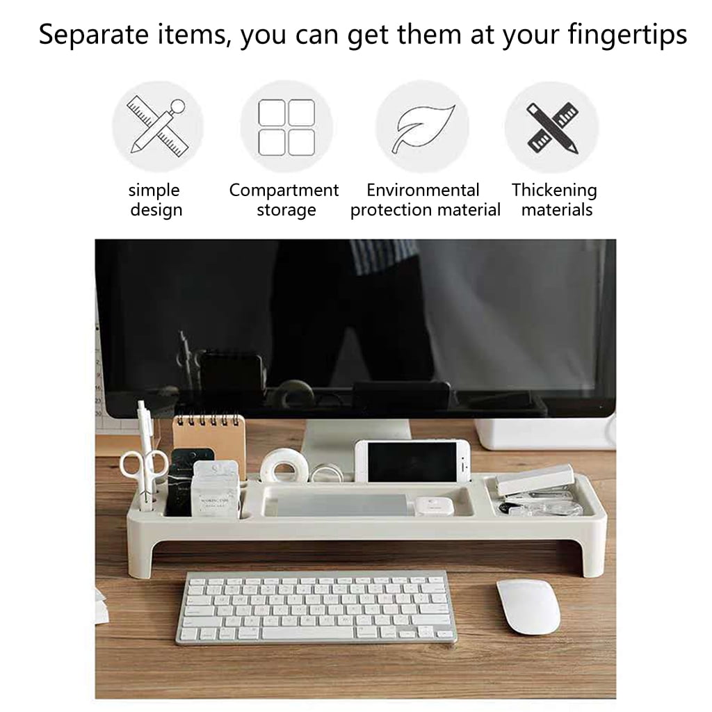 Plastic Desk Organizer Home Office Desktop Table Stationery Holder Keyboard Rack