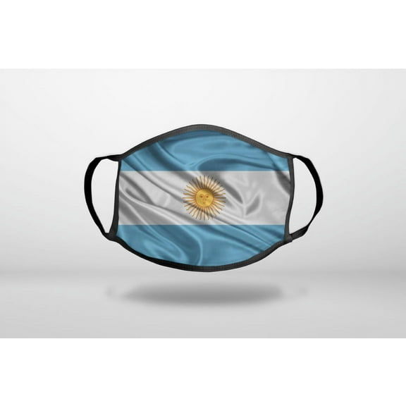 Argentina Waving Flag - 3-Ply Reusable Soft Cloth Face Covering, Unisex, Cotton Inner Layer