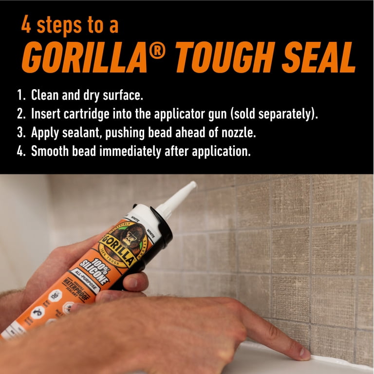 Gorilla Waterproof Silicone Sealant Caulk, White photo 4