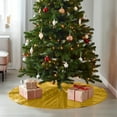 thumbnail image 4 of Sparkling Sequins Christmas Tree Skirt 21x21 Inches, Round Sparkle Xmas Decor Mat with Non-Slip Backing for Small Trees & Tabletops Yellow, 4 of 7
