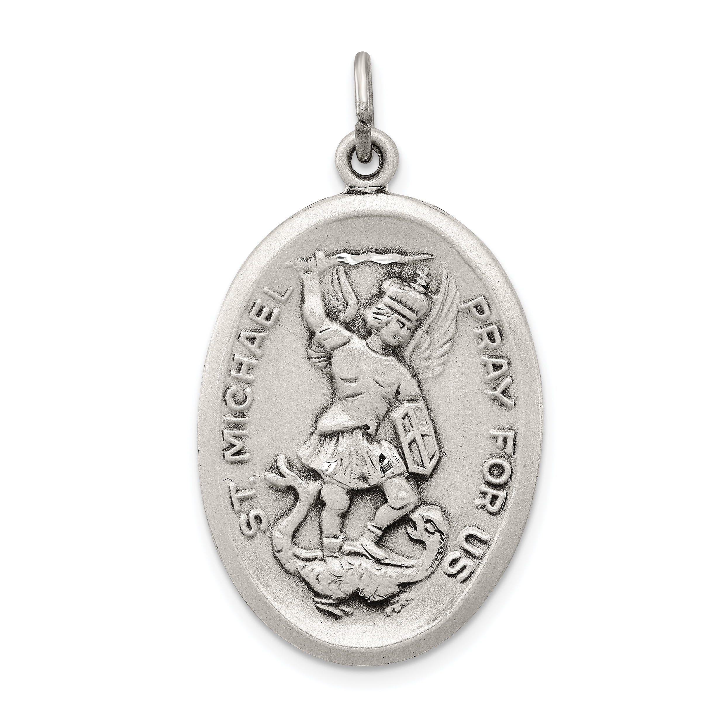 925 Sterling Silver Saint Michael Medal Pendant Charm Necklace Religious Patron St Fine Jewelry Gifts For Women For Her