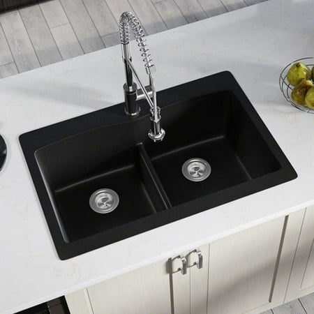 MR Direct Granite Composite 33'' L x 22'' W Double Basin Drop-in Kitchen