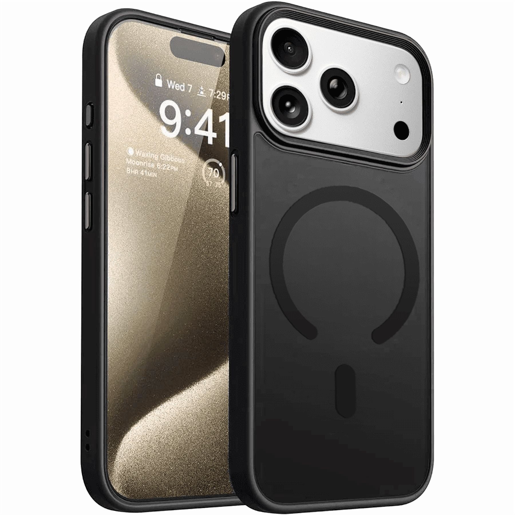 Entronix Magnetic Case Compatible with iPhone 17 Pro and iPhone 18 Pro, Translucent Matte Cover, Black