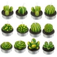 thumbnail image 3 of 12 velas de cactus, velas suculentas de plantas artificiales, velas de rosa de cera de té para el día de San Valentín para fiestas, bodas, día de la madre, regalos de decoración del hogar Ormromra HMHZ275-1, 3 of 7