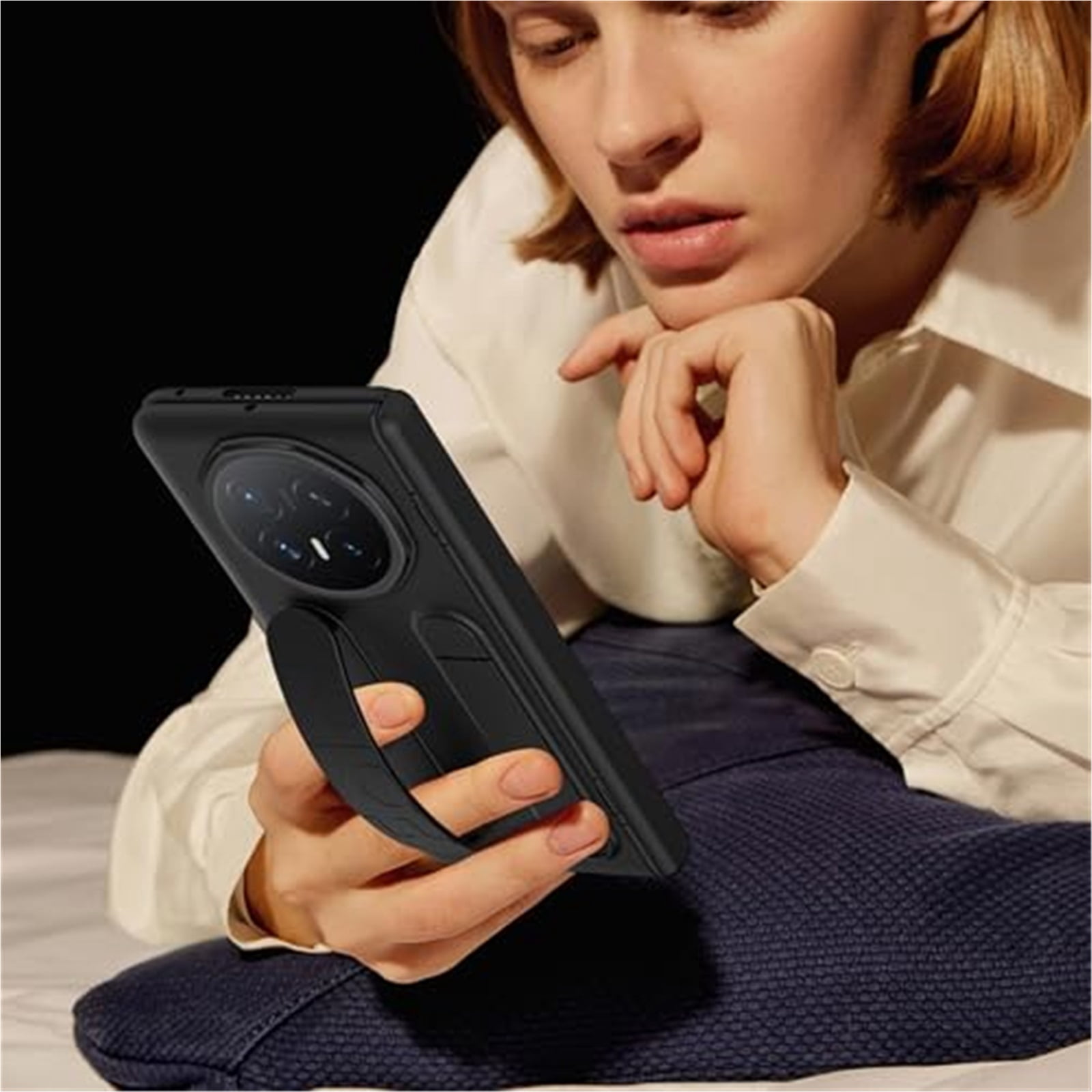 Case For Huawei Honor Magic V6, Super Slim Shell With Wristlet Camera Protective Non-Slip Kickstand Cover