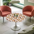 thumbnail image 4 of Mid Century Elastic Fitted Round Table Cover Modern Geometric Abstract Waterproof Outdoor Tablecloth for Holiday Party, Picnic, Patio & Dining Fits Tables Up to 36"-44", 4 of 8