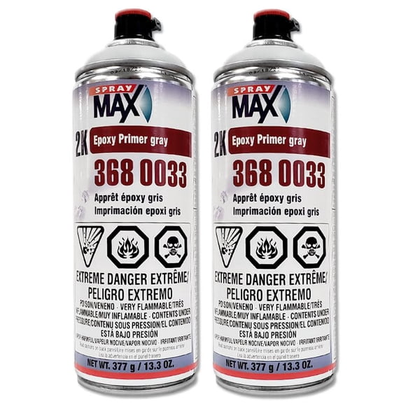 Spray max 3680033, 2K Epoxy Rust-Cure Primer, Gray, Aerosol (2)