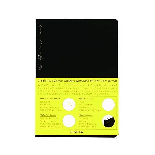 Título del producto: Cuaderno STALOGY 018 Editor's Series 365 días (B6//Negro) S4104
