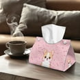 thumbnail image 4 of ZUXONGSY Cute Corgi Tissue Box Cover PU Leather Ttissue Box Cover Rectangle with Snap Button Fashion Tissue Cube Box Cover Wear Resistant Stylish Tissue Box for Home Bathroom Car, 4 of 7