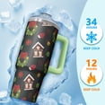 thumbnail image 4 of 30oz Holiday Tumbler with Lid and Straw, Stainless Steel Cup with Handle Travel Coffee Mug, Xmas Presents for Adults, 4 of 5