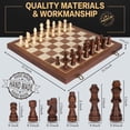 thumbnail image 5 of Magnetic Wooden Chess Set, 15" Folding Chess Board , Portable Travel Chess Set with Pieces Storage Slots, Beginner Chess Board Game, 5 of 7