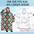thumbnail image 4 of Oversized Wearable Blanket Hoodie,Multicolor Ethnic Geometric Pattern Sherpa Blanket Hoodie with Super Pockets,Super Warm Fuzzy Pullover for Women & Men, 4 of 6
