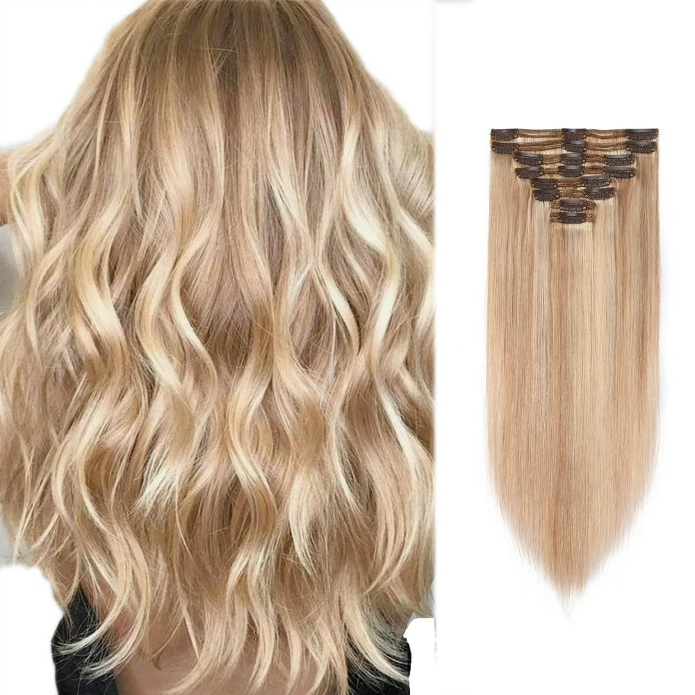 Remy human hair clip in extensions