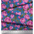 thumbnail image 3 of Soimoi Cotton Duck Fabric Leaves & Rose Floral Print Sewing Fabric Yard 42 Inch Wide, 3 of 3