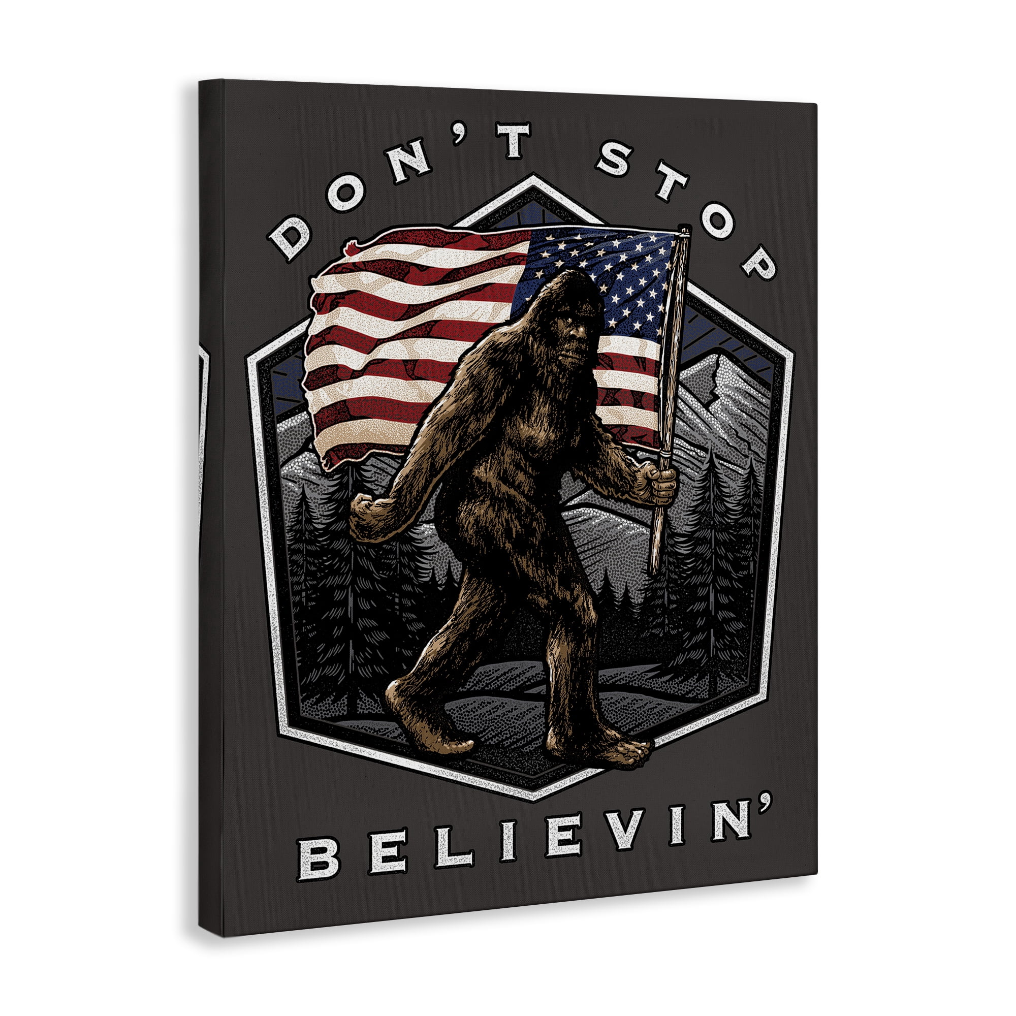 Stupell Industries Don't Stop Believing Novelty Painting Gallery Wrapped Canvas Art Print Wall Art, 16 x 20