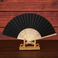 thumbnail image 1 of Pattern Folding Dance Wedding Party Lace Silk Folding Hand Held Solid Color Fan, 1 of 4