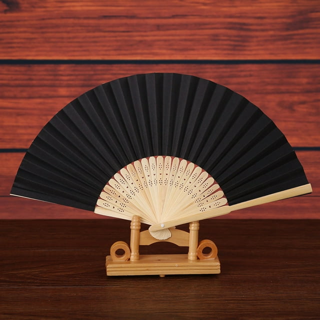 Pattern Folding Dance Wedding Party Lace Silk Folding Hand Held Solid Color Fan