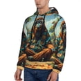 thumbnail image 2 of KLL Forest Meditating Gorilla Print Mens Hoodie Long Sleeve Casual Pullover Hooded Sweatshirt Fashion Drawstring Hoodies with Pocket-4X-Large, 2 of 6