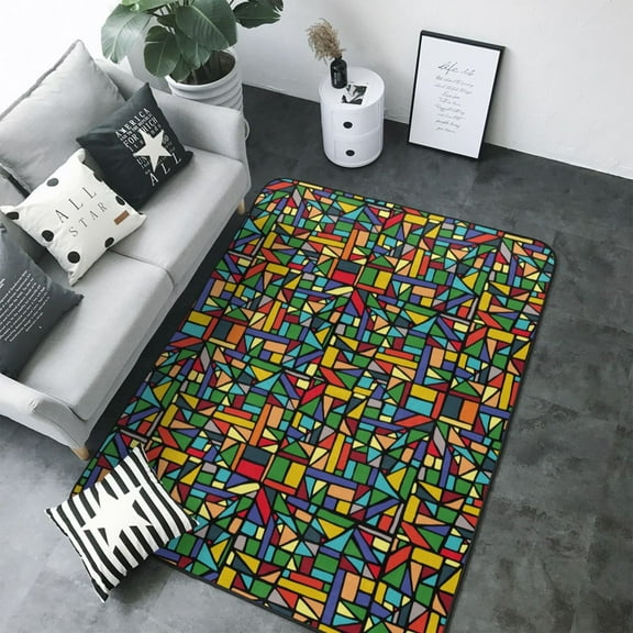 Area Rugs For Living Room Decor - abstract colorful print B Soft Anti Slip Throw Washable Rugs 5x7 For Bedroom, Indoor Carpet For Bedroom Living Room 80x58In