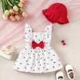 thumbnail image 5 of xfsWaSs Infant Baby Girl Dress Summer Dresses Cherry Print Bow Sleeveless Ruffle Sundress With Hat Beach Outfit For Infant Toddler 18-24 Months, 5 of 9