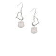 thumbnail image 2 of Delight Jewelry Stainless Steel Keep Her Safe Police Badge - Open Heart French Earrings, 2 of 4