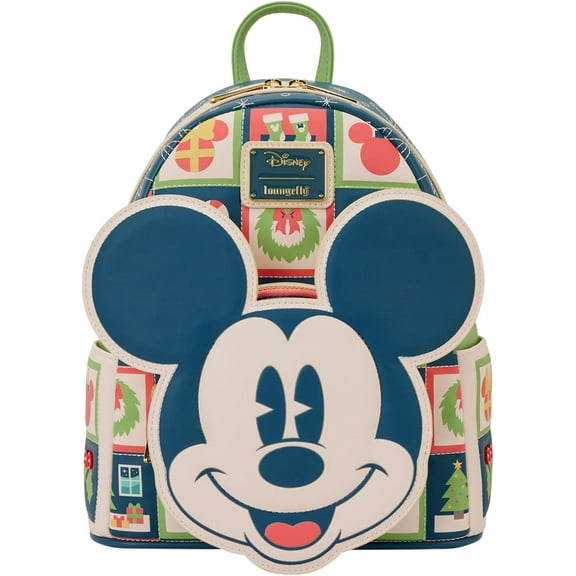 Loungefly Mickey and Minnie Holiday Mini Backpack
