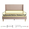 thumbnail image 2 of Zanmintaobo Queen Corduroy Platform Bed Frame with 42.5" Upholstered Wingback Headboard,Metal & Wood Slats, No Box Spring Needed,Mink, 2 of 8